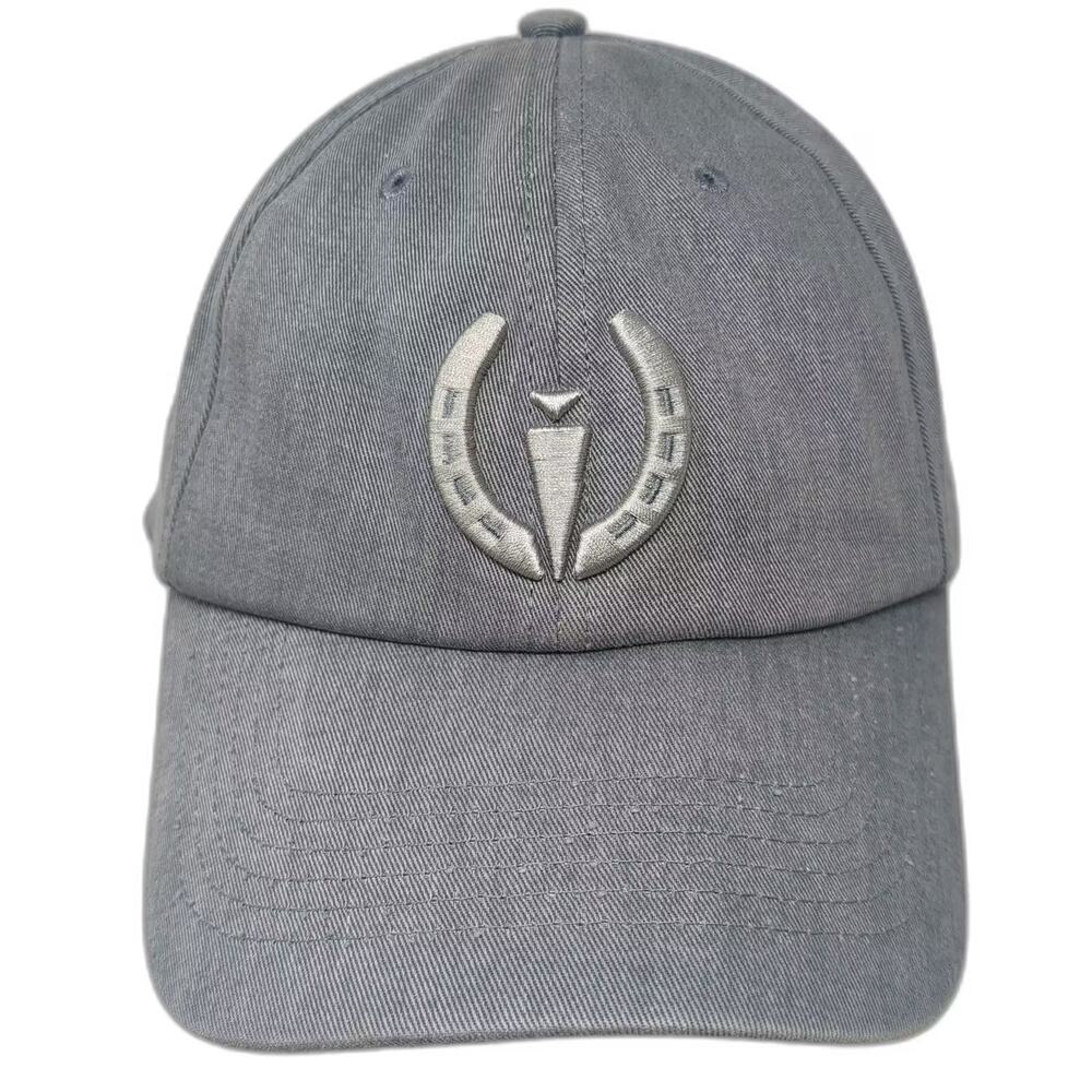 Kerrits Baseball Cap Blue Silver Strapback OS Hat Embroidered Horseshoe Carrot